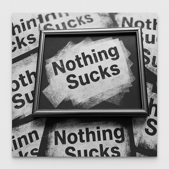 Nothing Sucks Unique Mono Print With Frame