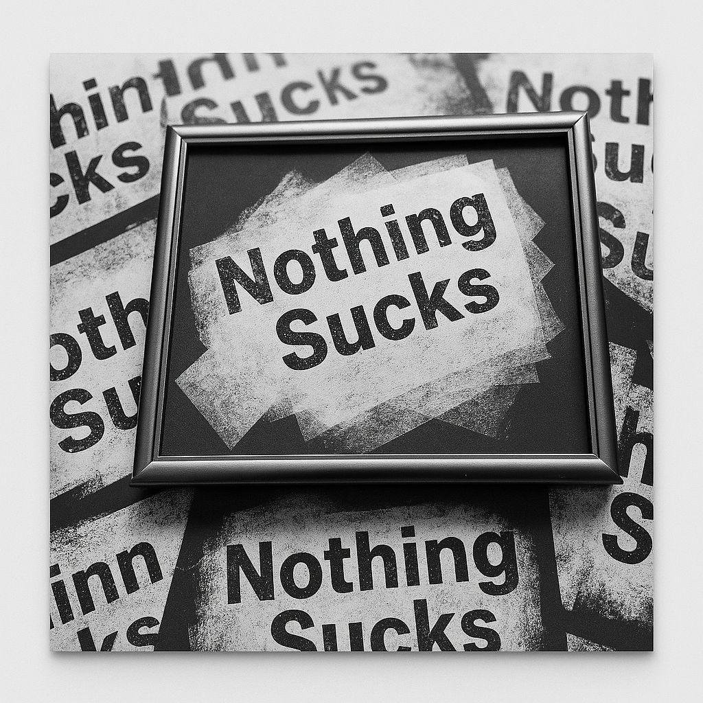 Nothing Sucks Unique Mono Print With Frame